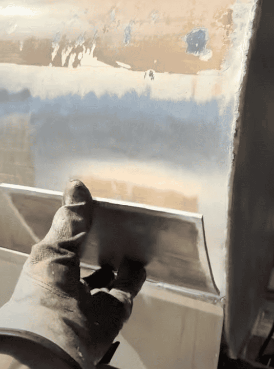 Grinding The Tig Weld And Plate Replacement Fitting