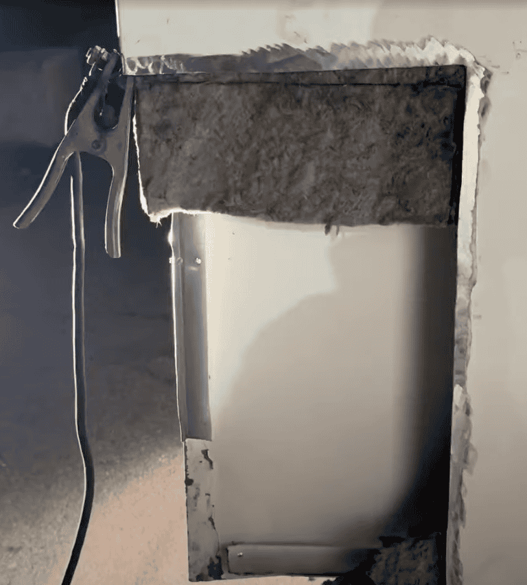 Damaged Door Panel Section Removed