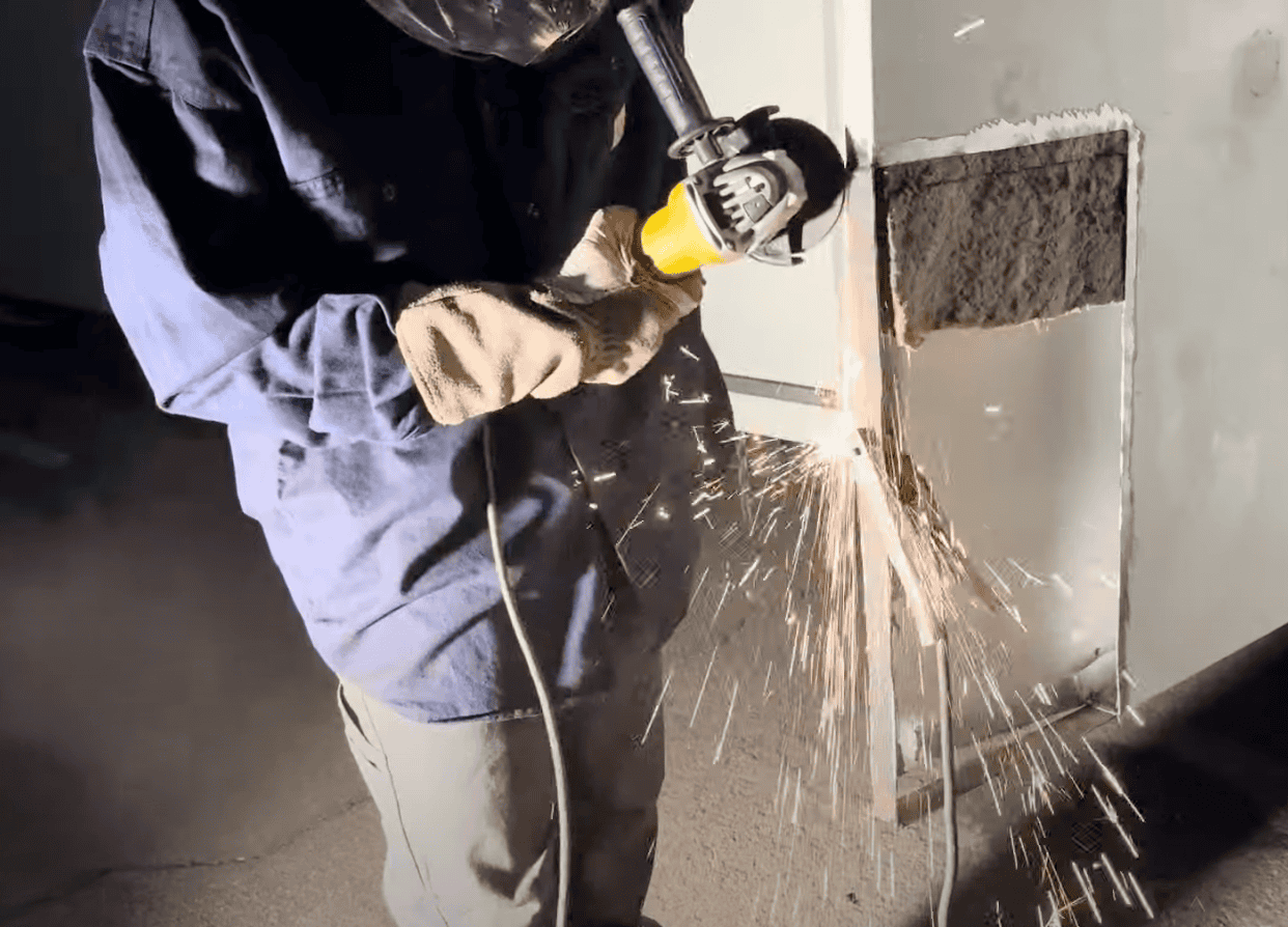 Grinding out damaged section