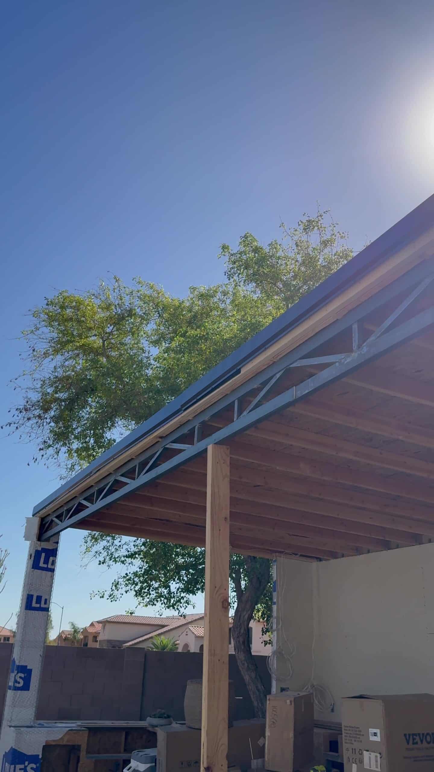Patio Cover Steel Truss Installation