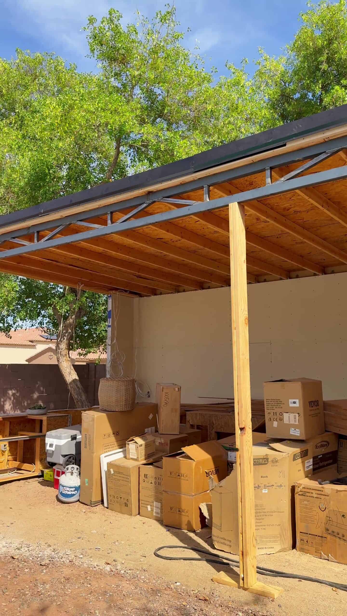 Completed Outdoor Steel Support Frame